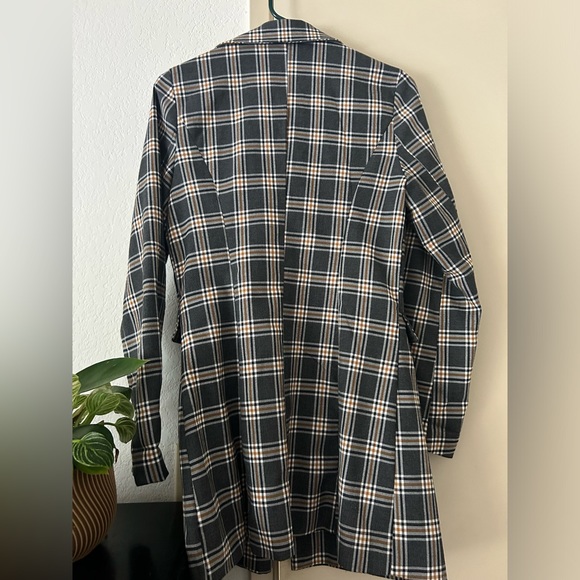 Nasty Gal | Plaid Midlength Blazer US6 EUR38 UK10 - Picture 5 of 5